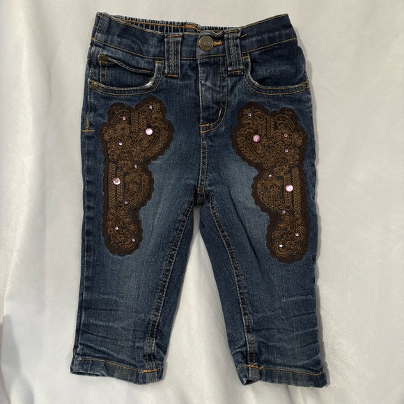 Mary-Kate And Ashley Other - Vintage Y2K 90s Mary Kate Ashley Girl Denim Capris Size 6 Western Boho Patches